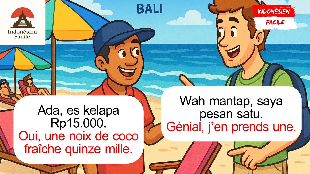 Dialogues indonésiens pour débutants : Commander une noix de coco à Bali