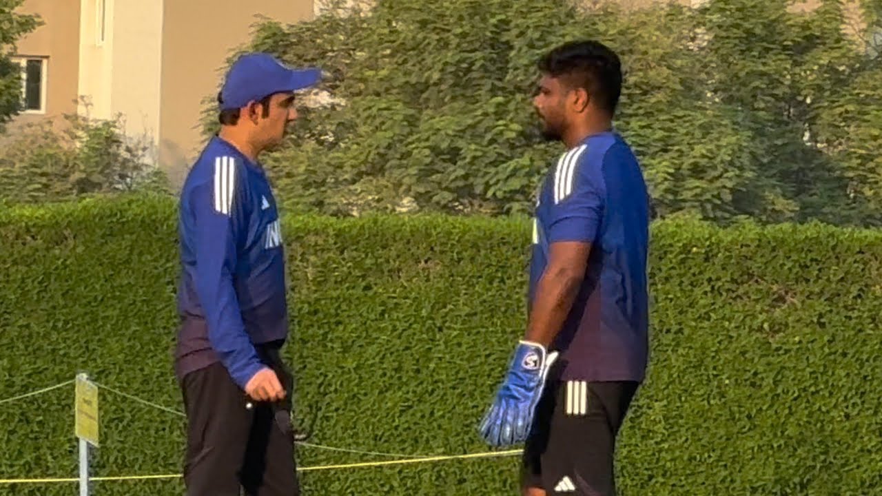 Sanju & Gambhir’s Long Chat at Start of Day 3 Nets in Dubai