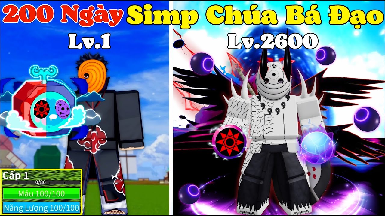 [BloxFruit] 200 Ng&agrave;y Obito Sức Mạnh Kh&ocirc;ng Gian Thức Tỉnh Sharingan V2 Tộc Quỷ Siu B&aacute;