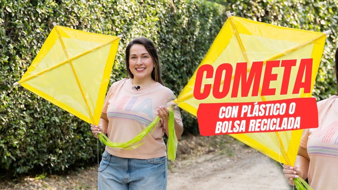 Cómo hacer una cometa con Plástico o Bolsa Reciclada | Cometa de Tarea para el Colegio