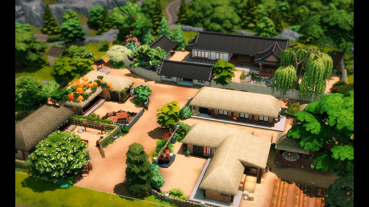 Hanok commoner's village 한옥 마을┃The Sims 4┃Speed Build┃NoCC