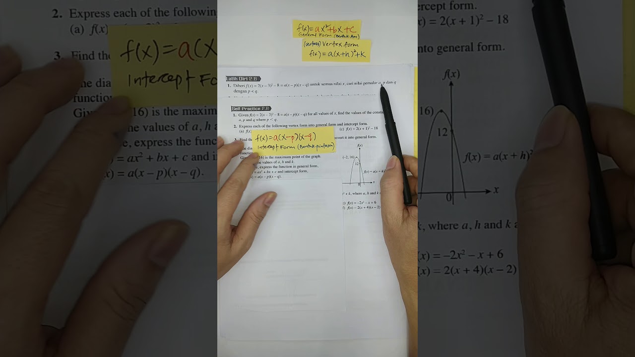 2.8 Q1⌛️Vertex/General/Intercept Form(Verteks/Am/Pintasan)