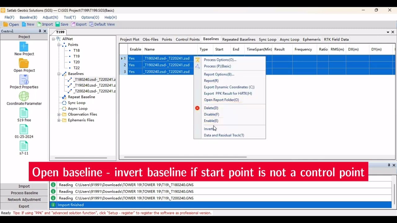 Static data process in satlab SGS software | How to process static data