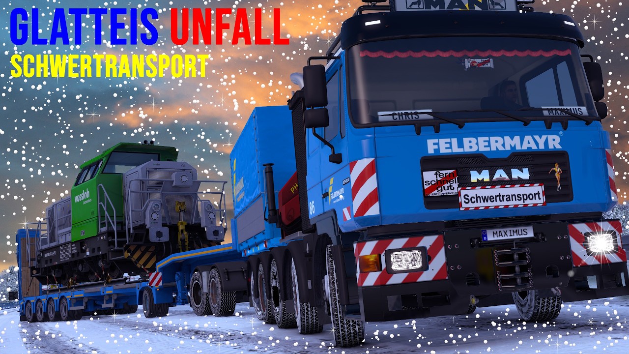 ETS2 GLATTEIS UNFALL ★ Schwertransport UNFALL auf der Autobahn [3082] EURO TRUCK SIMULATOR 2