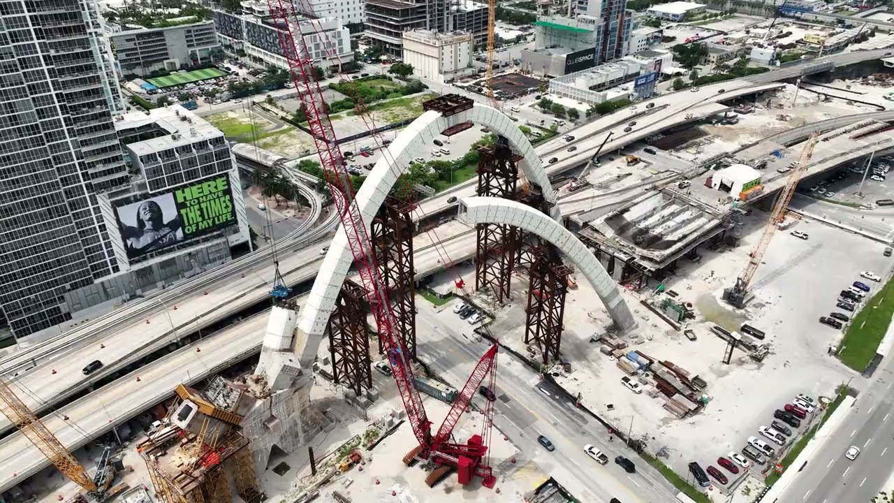Miami Signature Bridge project (August 2024), 4k drone footage by George's Welding