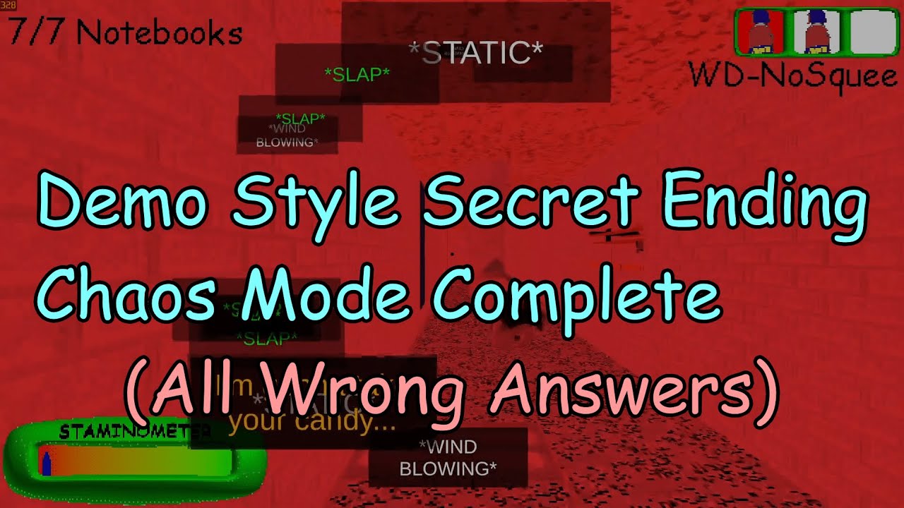 Demo Style Secret Ending Chaos Mode All Wrong Answers