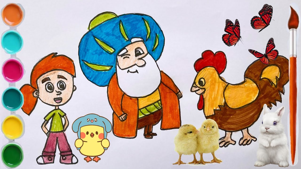 TRT Çocuk Nasrettin Hoca Çizimi ve Boyama Oyunu l Nasıl Çizilir ? l Çocuklar İçin Boyama Videoları