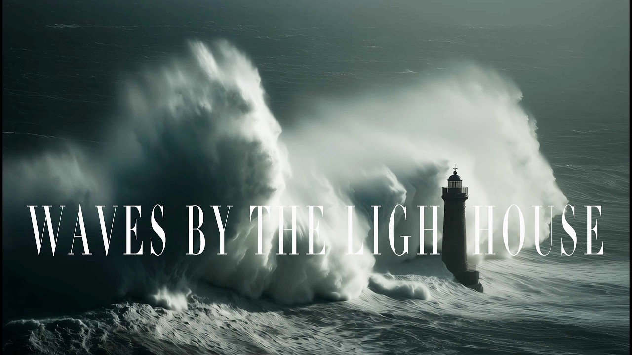 Waves by the lighthouse | AI Cinematic Video (Immersive Sound & 4K) #Lighthouse #OceanWaves #4K