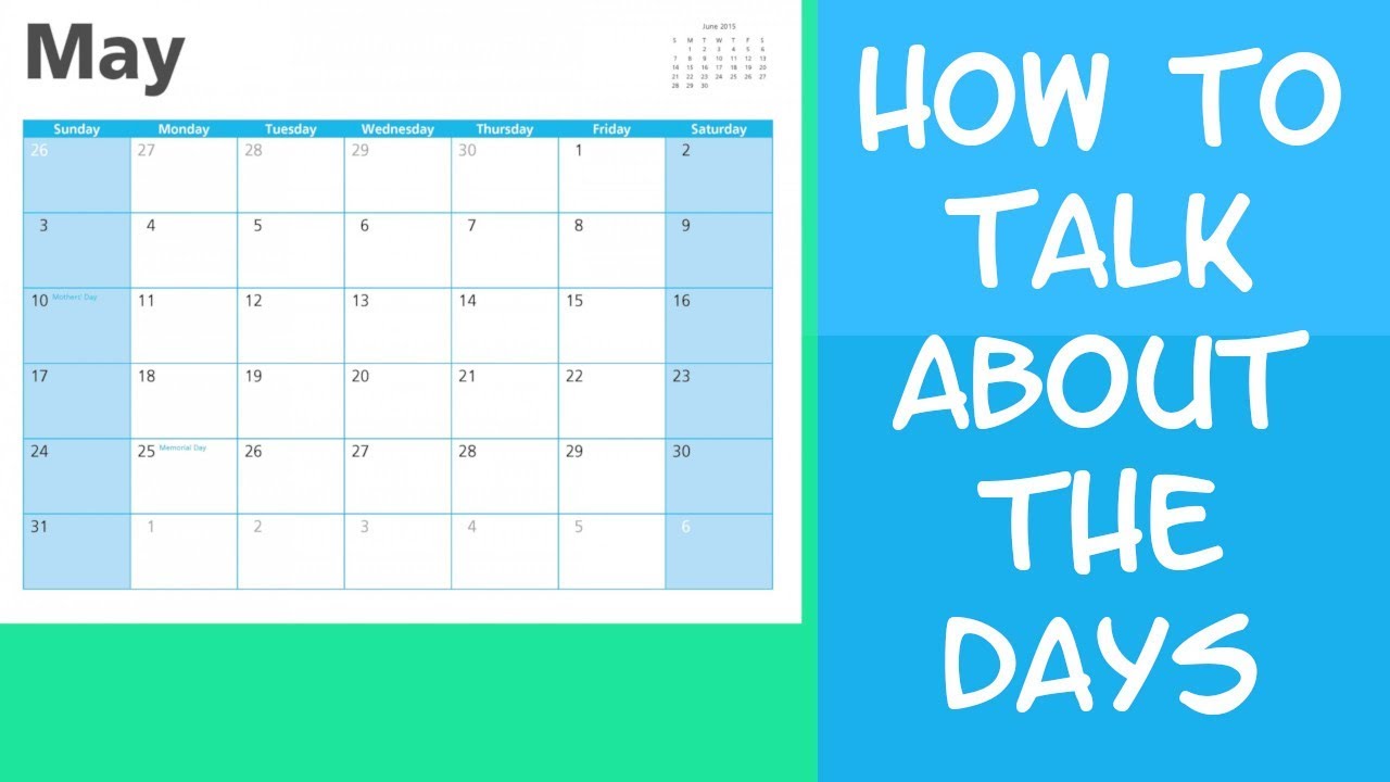 How to Talk about the days and weeks - This week, next week, last week