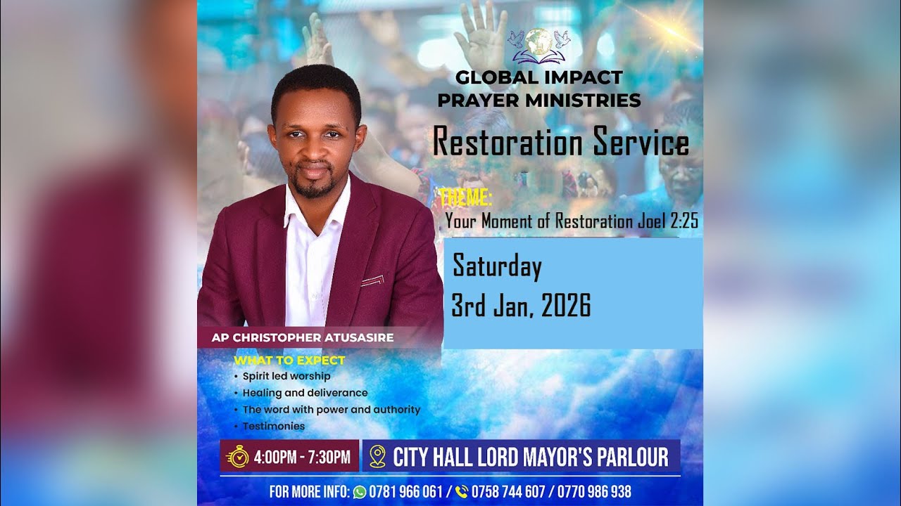 Restoration Service @Kon KCCA Headquarters Opposite the Ugandan Parliament on 20/12/2025