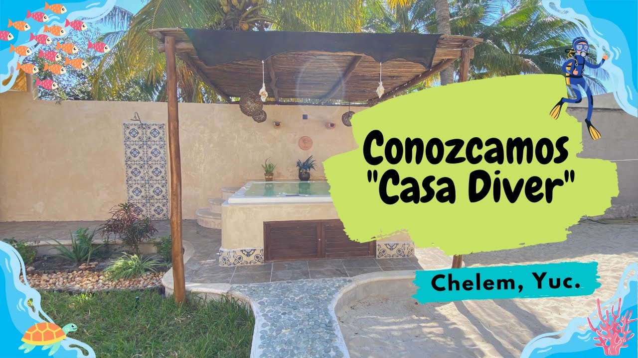 🏠🌴🌊Hermosa casa AirBnB en Chelem Yucat&aacute;n. (Casa Diver)🏠🌴🌊