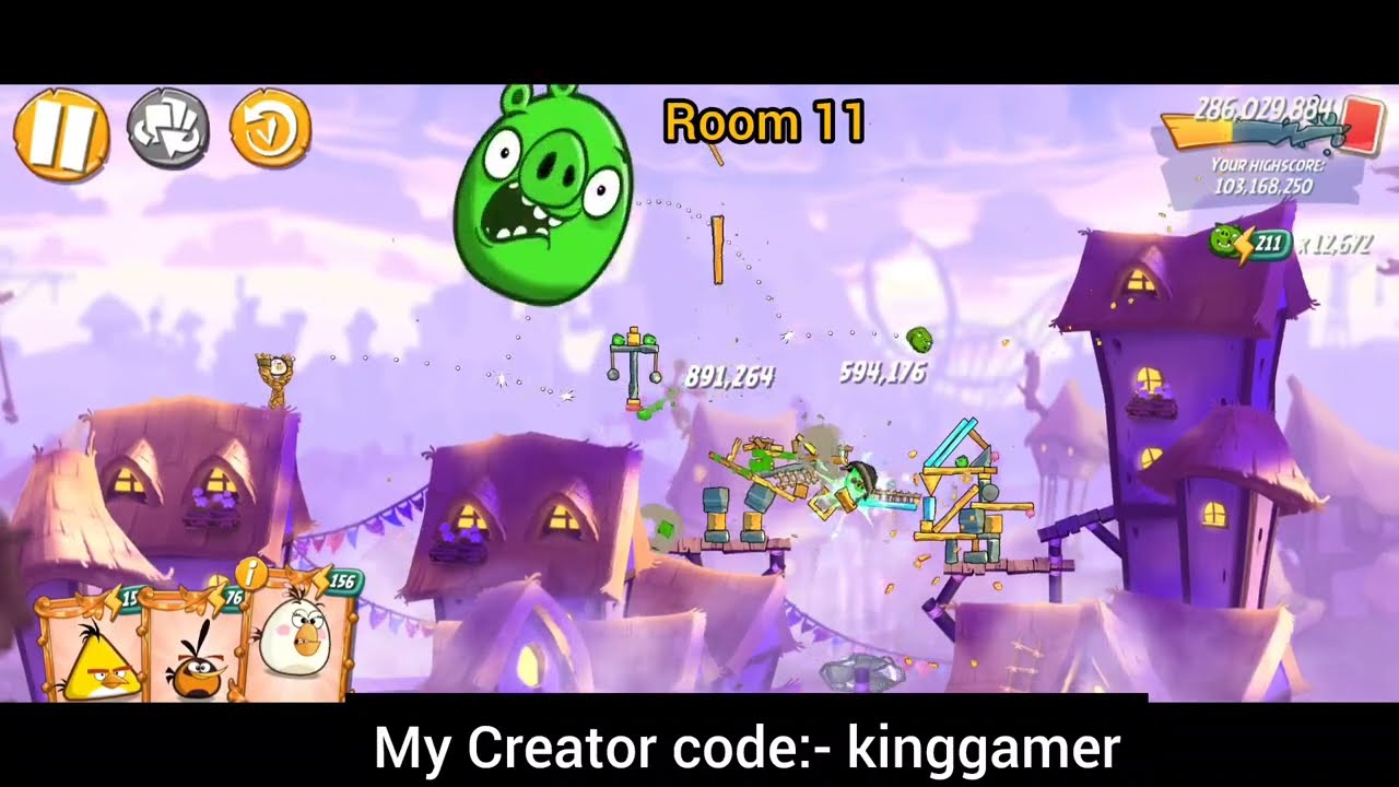 Angry birds 2 clan battle (13 Rooms) (155 High Ratio) (no Shuffle Gameplay) (easy gameplay)