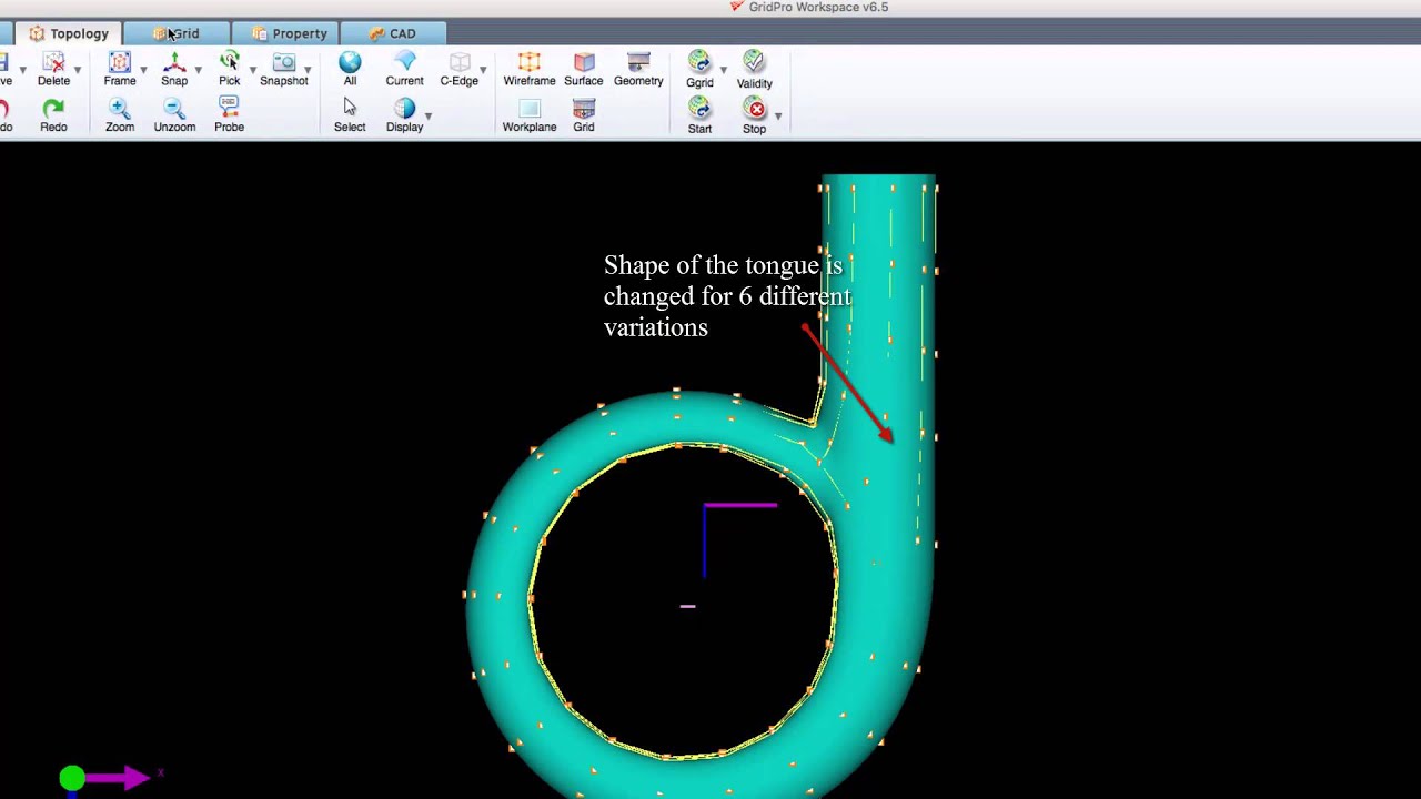 Automated  Volute Meshing ( hexa ) for Parametric variation