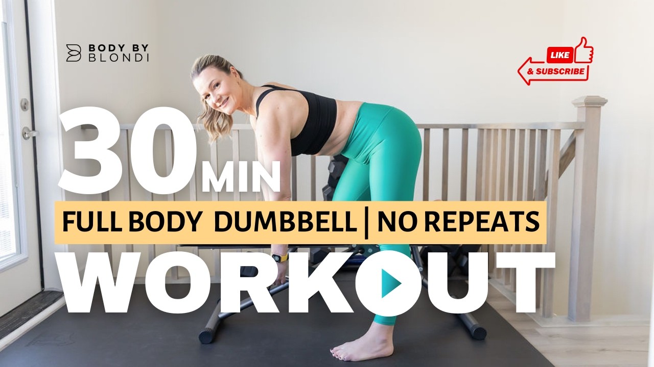 Strong Over 40: 30 Min Full Body Dumbbell Workout | NO REPEATS | Amy Aravantinos