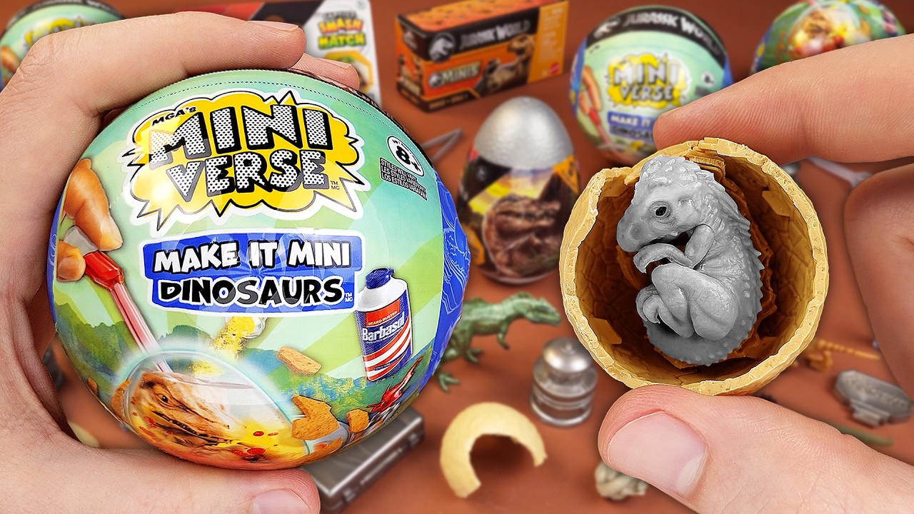 Opening MGA Mini Verse Make It Mini Dinosaurs Jurassic World And Comparing To Other Miniatures