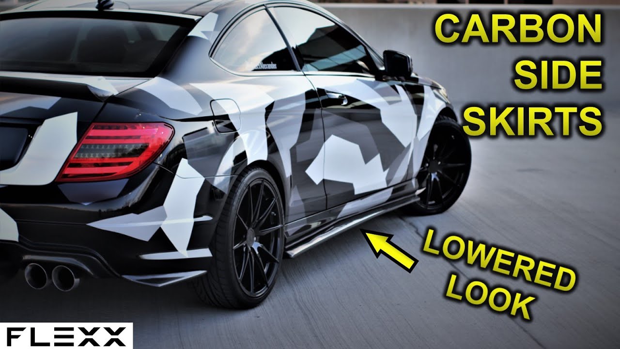 Установил карбоновые расширители боковых юбок на мой Mercedes C250 C300 W204.