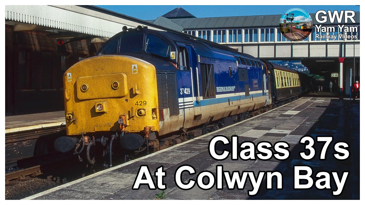 Class 37 Thrash on the North Wales Coast #6 Colwyn Bay in the 1990s - HD Remaster