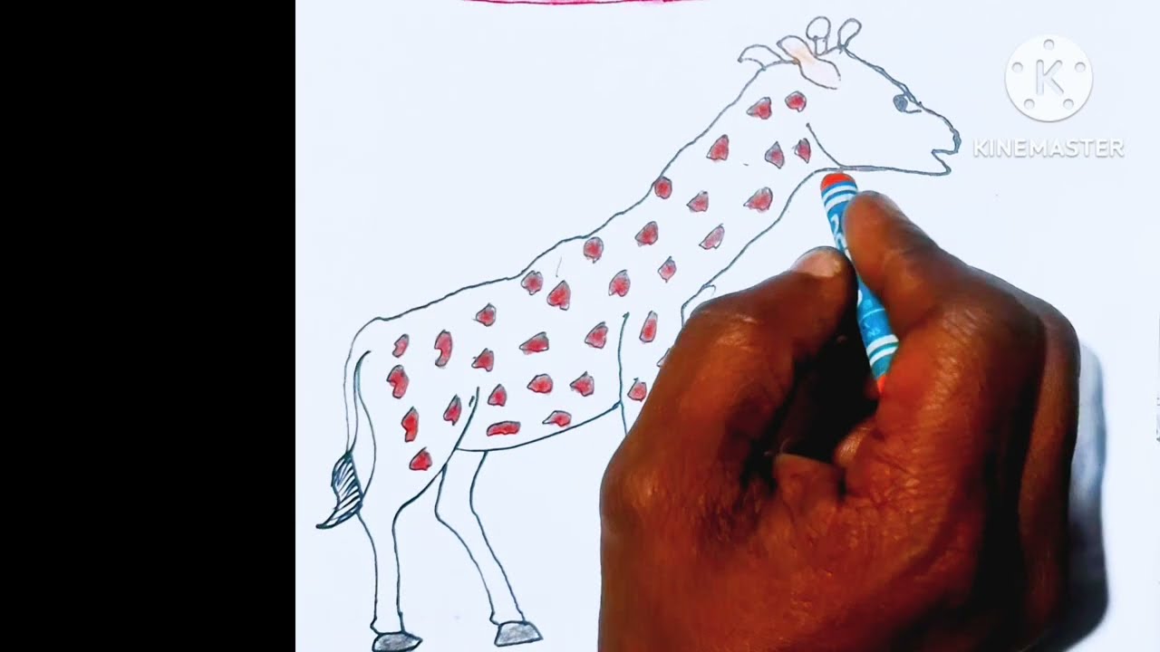 How to drow easy giraf drawing ll Easy beautiful coloring step by step panting giraf drawing 