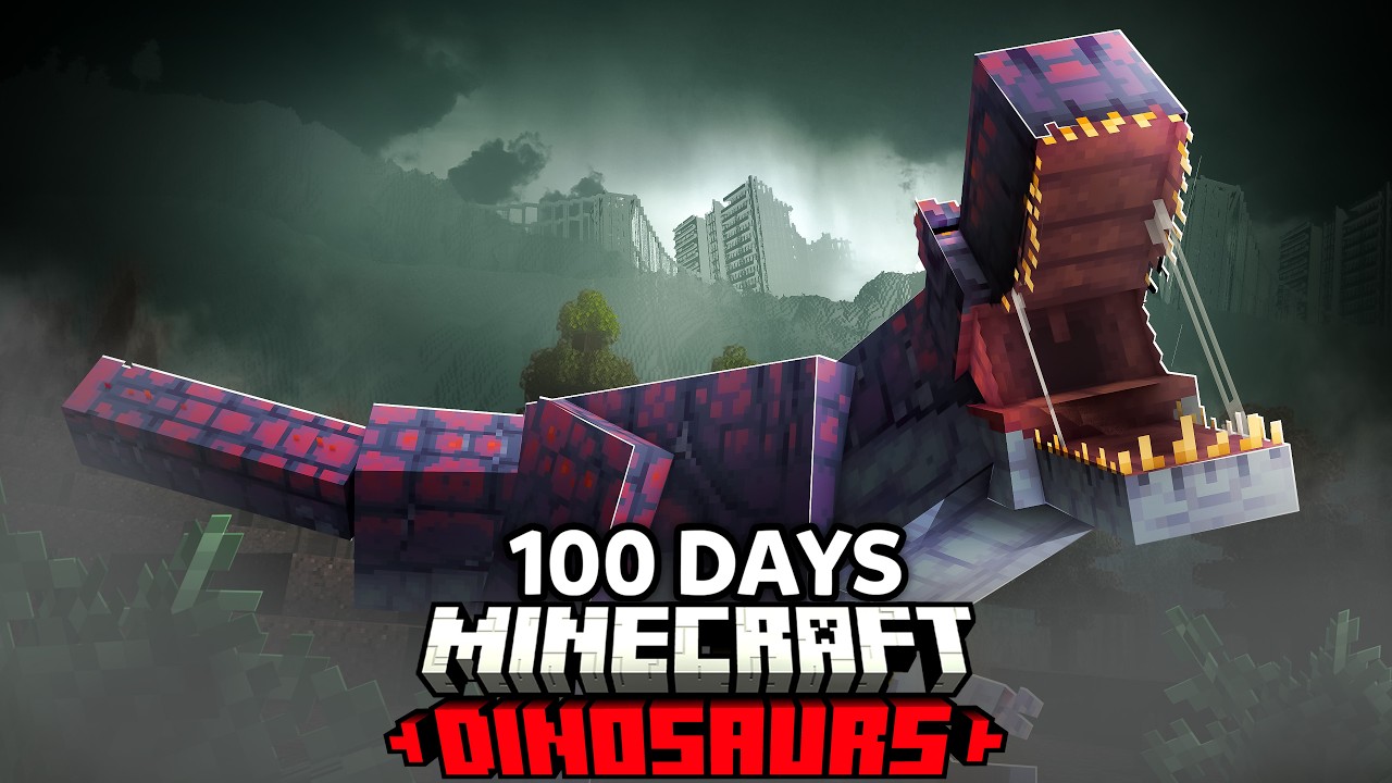 Я провёл 100 дней в Юрском мире Minecraft! Вот что произошло...