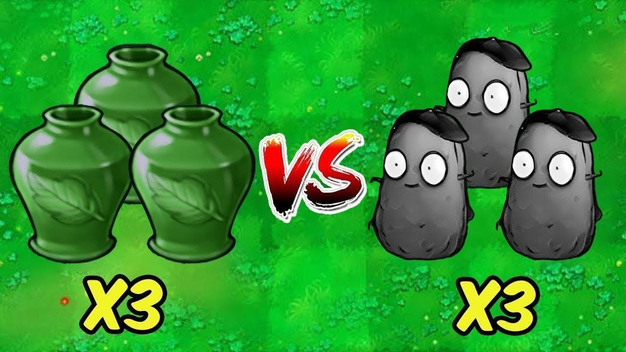 PVZ 1 Hybrid Challenge - 3 Green Plants Vases VS 3 Nut Imitater - Who Will Win?