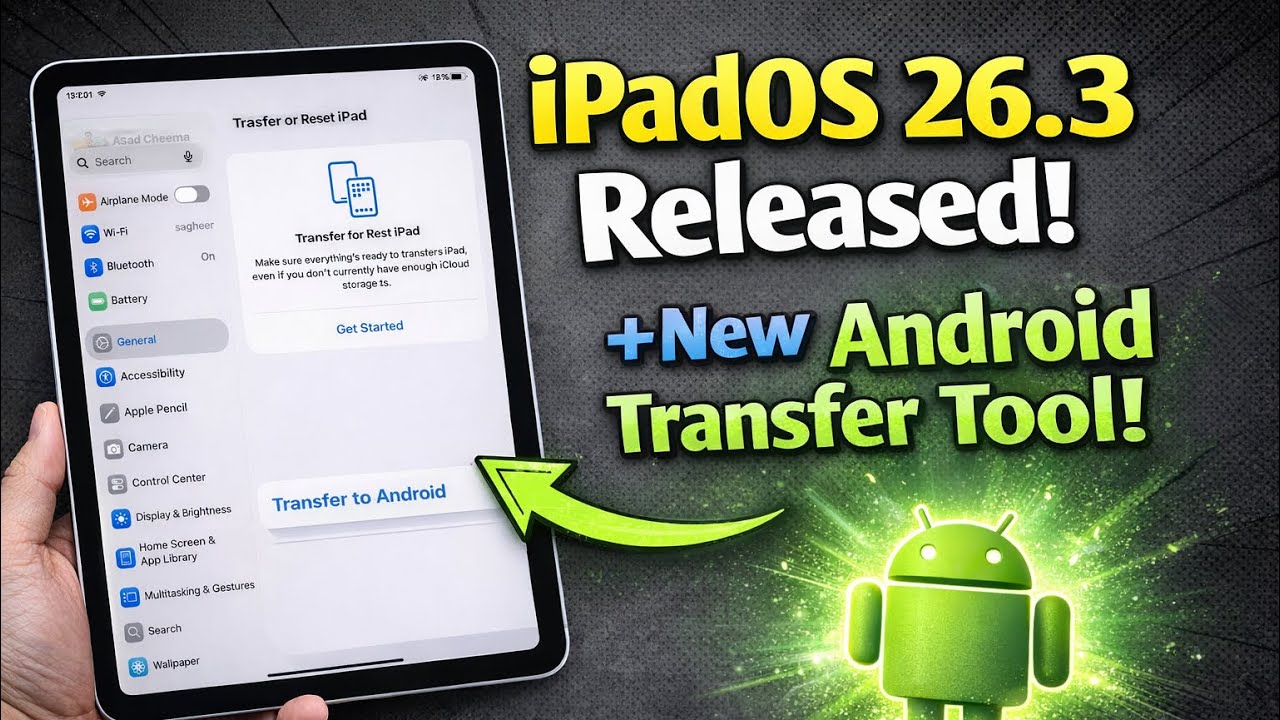 iPadOS 26.3 Released what’s new in iOS Update 26.3 transfer files, Apple to android easily ￼