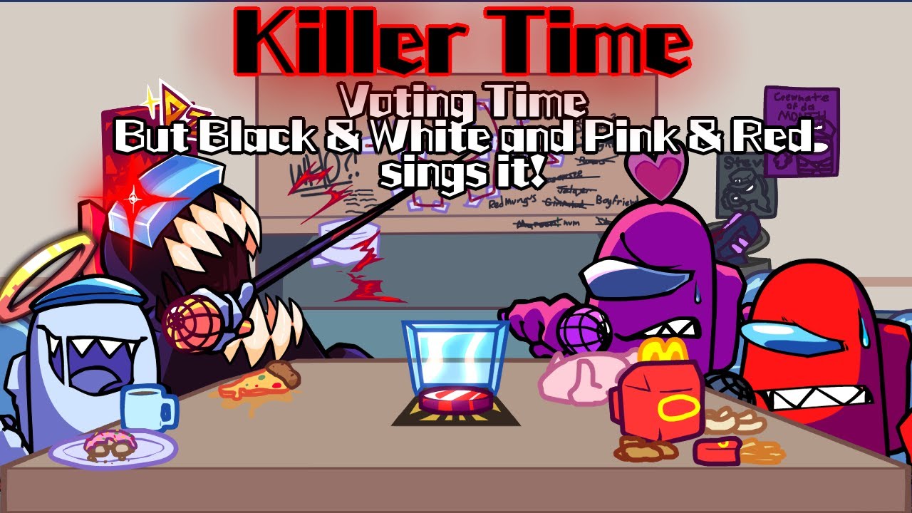 Killer Time / Voting Time but White & Black and Pink and Red sings it! (FNF Cover)