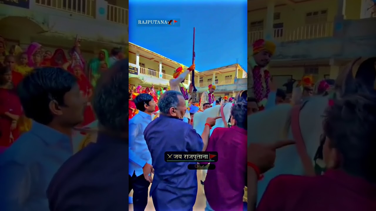 rajputi wedding firing video 🚩🦅। #rajputana #rajput #banna #horse #wedding #firing