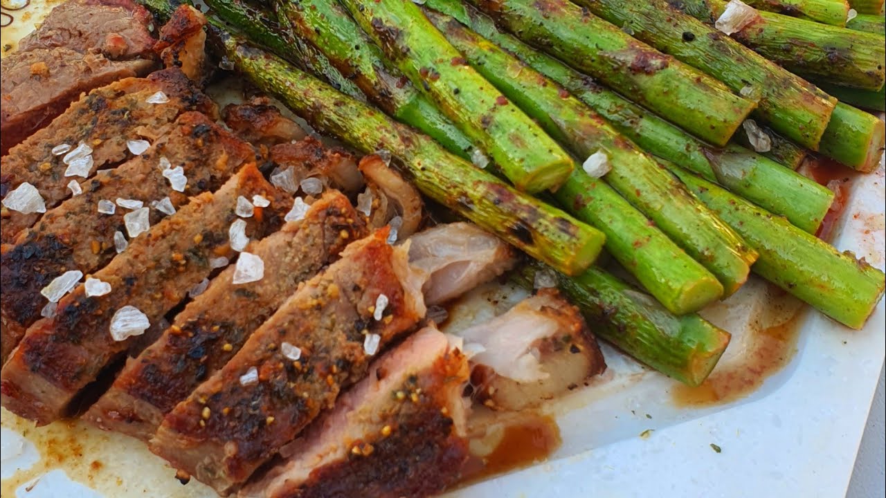 New York Grill Steak con Esparragos - Parrilleros Monterrey