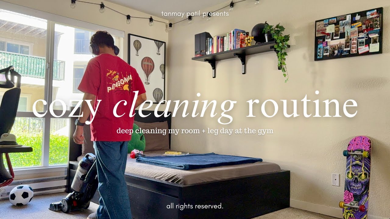 life in late 20s: deep cleaning my room + leg day at the gym