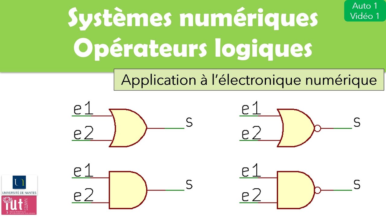 Systèmes numériques : Opérateurs logiques de base (NON, ET, OU...) et buffers 3 états