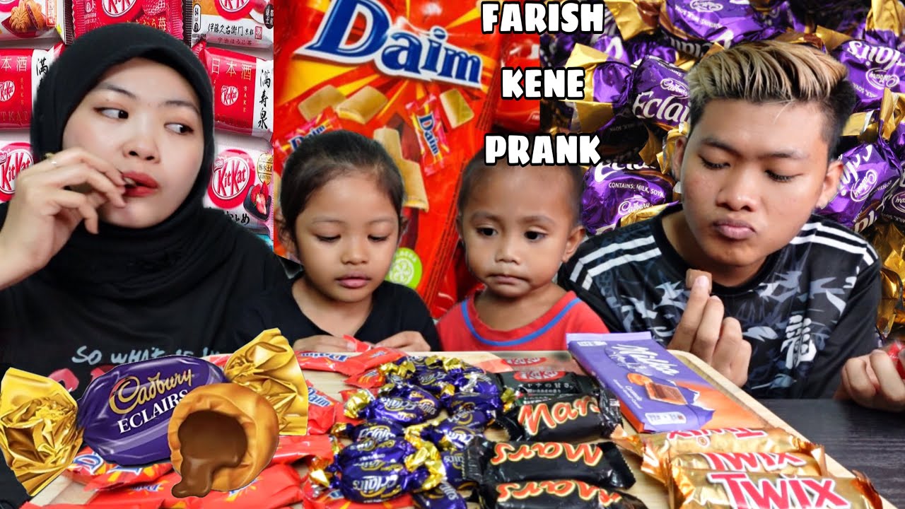PRANK ❗️FARISH TAK BOLEH MAKAN CHOCOLATE ,REACTION FARISH LAWAK😂‼️#mukbang #chocolate