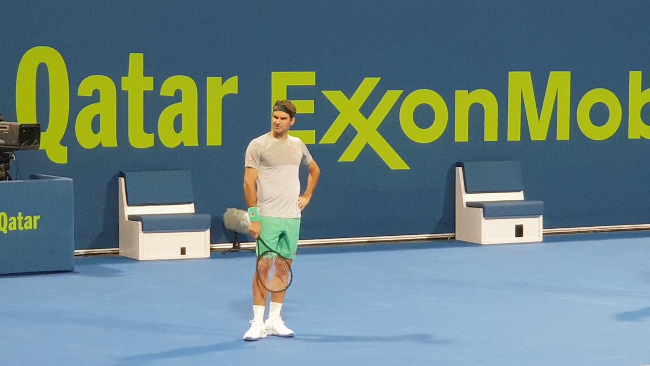 qatar exx0nm0bile 2021 Roger Federer practice day 2
