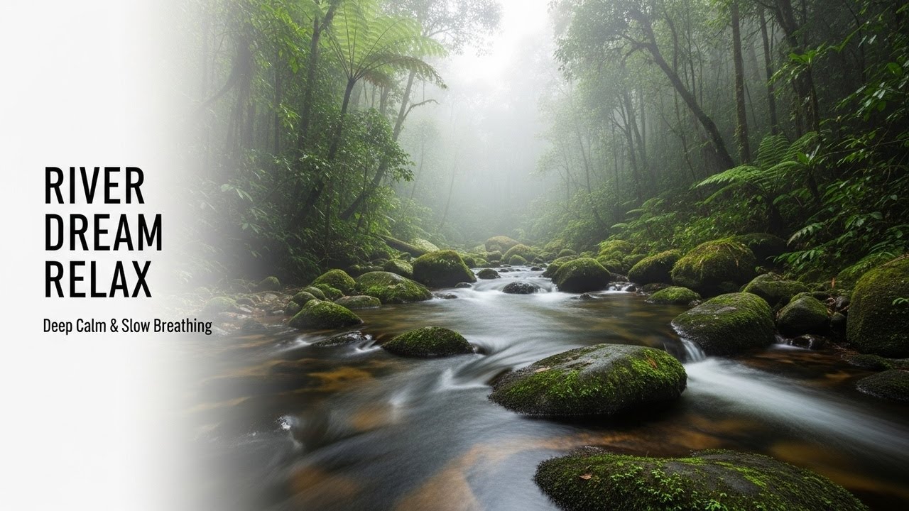 Healing Forest Ambience with Flowing River Sounds for Sleep Study Meditation and Inner Peace