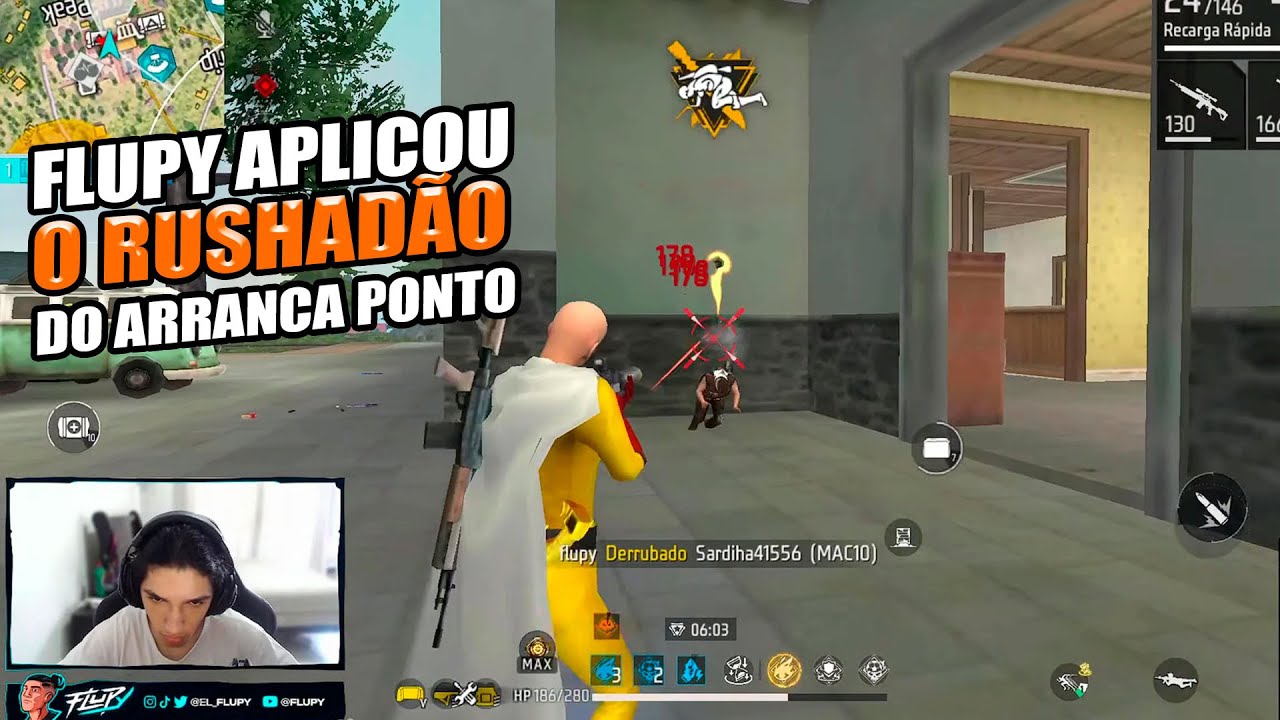 FLUPY APLICOU O RUSHADÃO DO ARRANCA PONTO, E LIMPOU O MAPA NA RANK SOLO VS SQUAD!