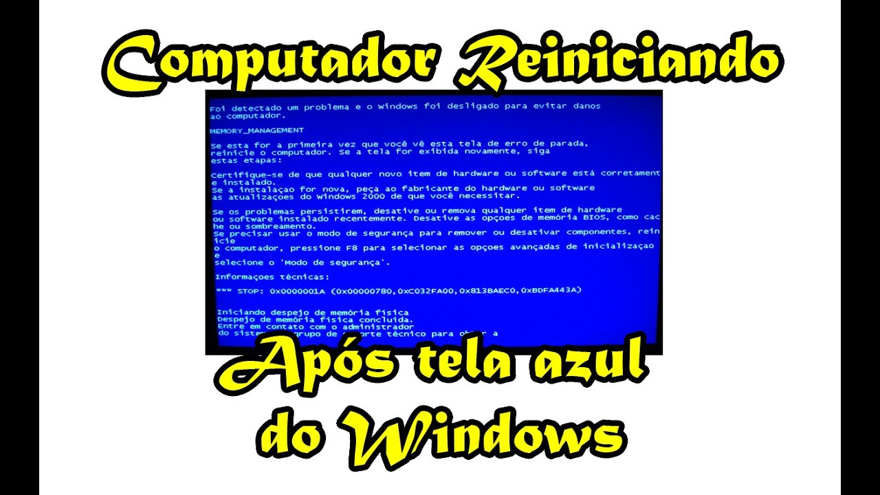 COMPUTADOR LIGA DA TELA AZUL E REINICIA COMO RESOLVER
