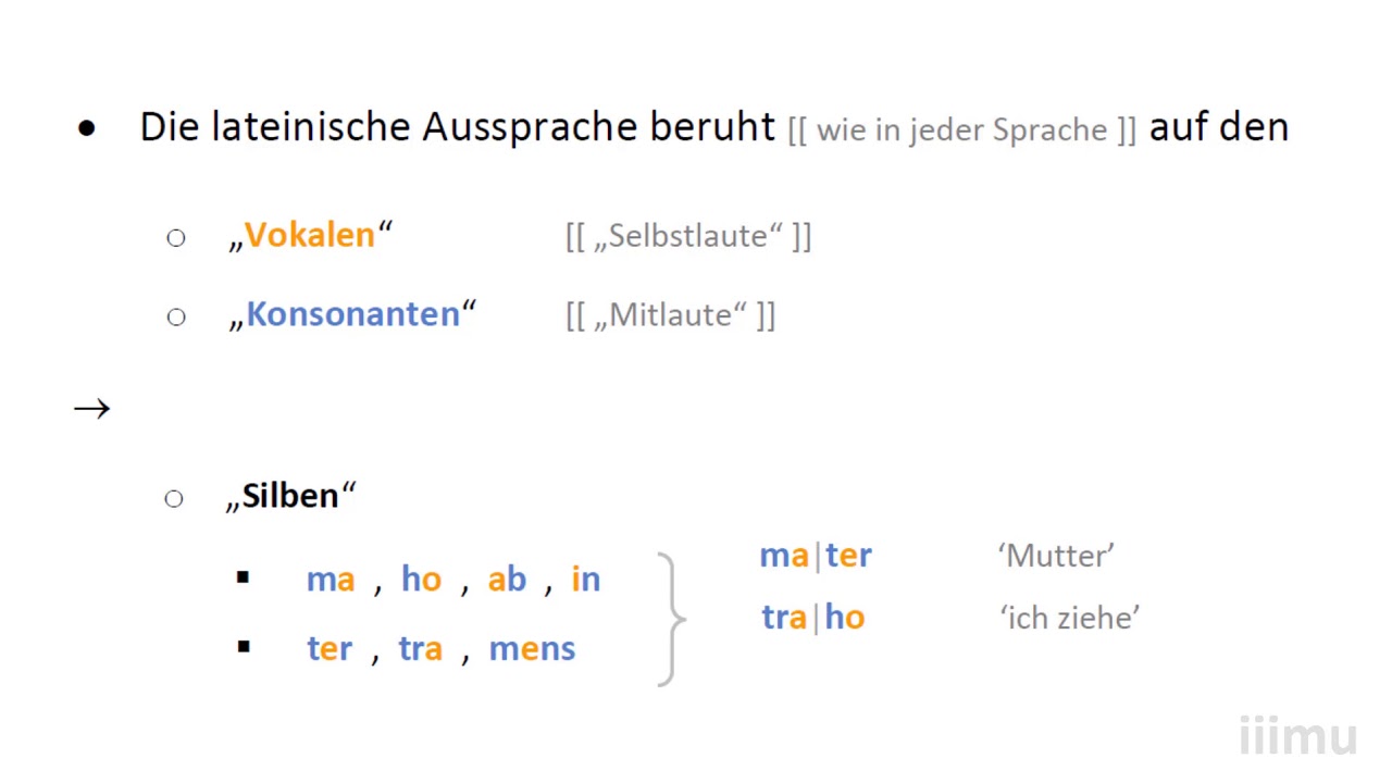 Latein:  Schrift und Aussprache (01):  Einführung