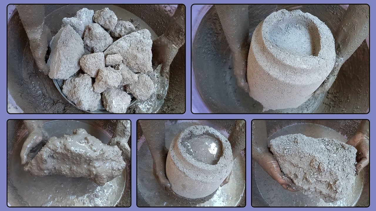 ASMR new shapes chunks crumbling dry water | grain cement texture | satisfying asmr