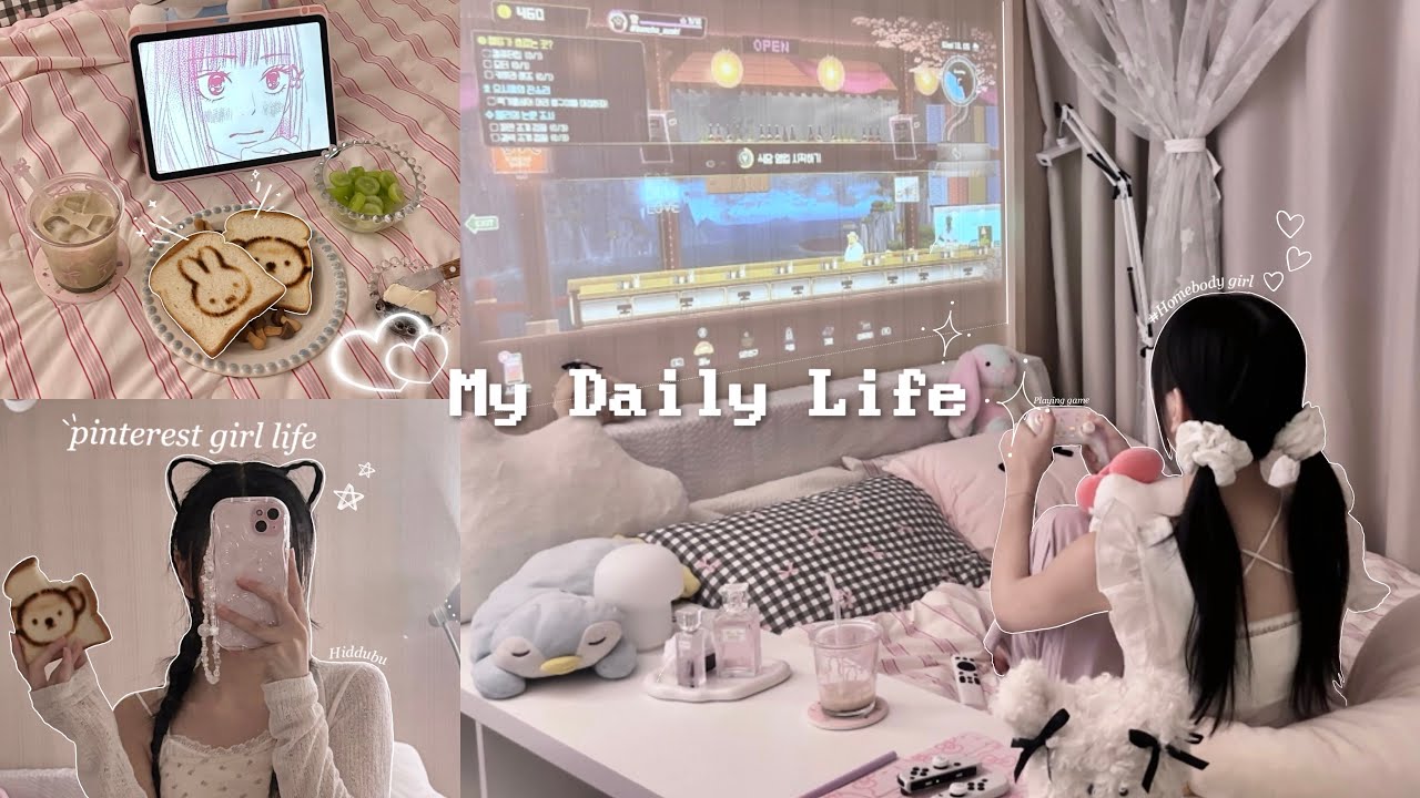 [SUB] ʚ Vlog ɞㅣ귀여운 게 최고야🎀ㅣ게임하고 먹고 노는 집순이 일상☁️ㅣ미피 토스트기,동물의 숲 룸 투어☆,데이브 더 다이브🐬