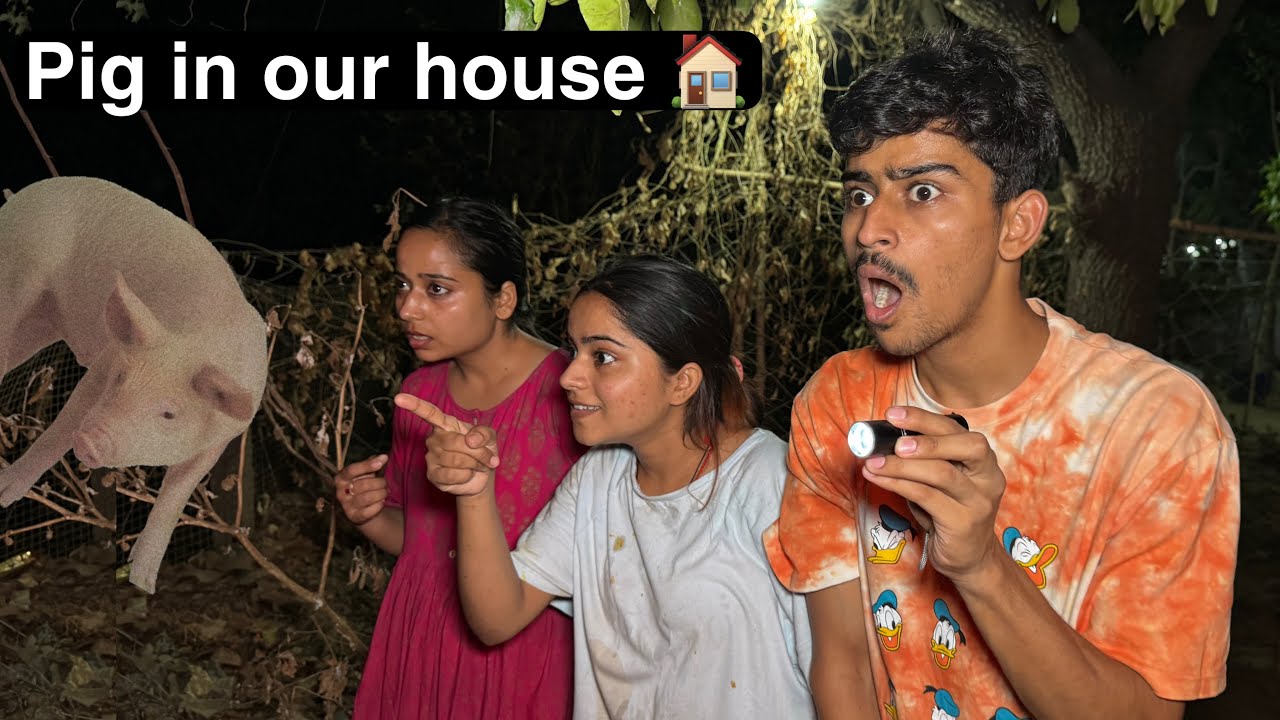 Raat me ghar pe aa gaya suar 🐖😳