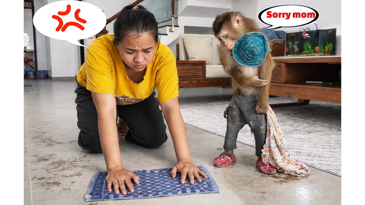 Lyly... Stop right now! Monkey Lyly made a mistake that made Mom strict with her.