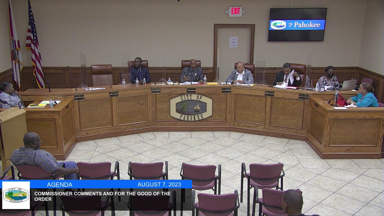 City of Pahokee, FL Budget Workshop/Regular Commission Meeting August 7, 2023