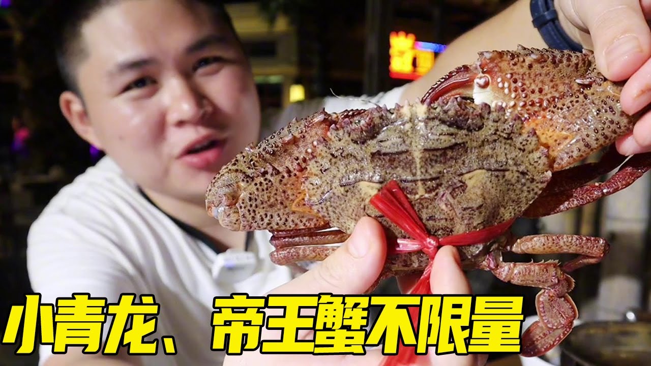 三亚328一位的海鲜自助，帝王蟹和小青龙不限量，大胖这次要吃过瘾！【都市陈大胖】