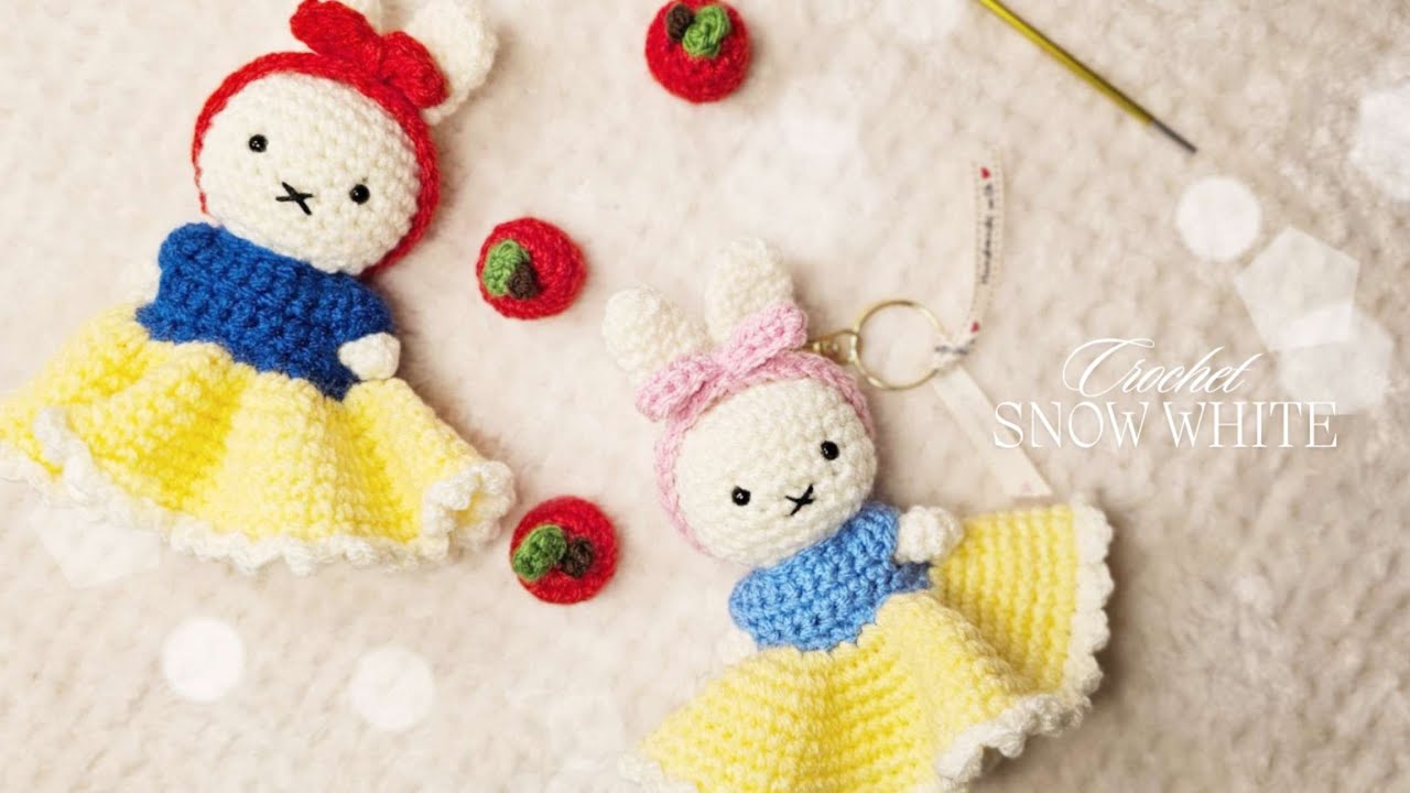 코바늘 백설공주 인형 드레스 🍎 / Crochet Snow White Doll Dress 🍎