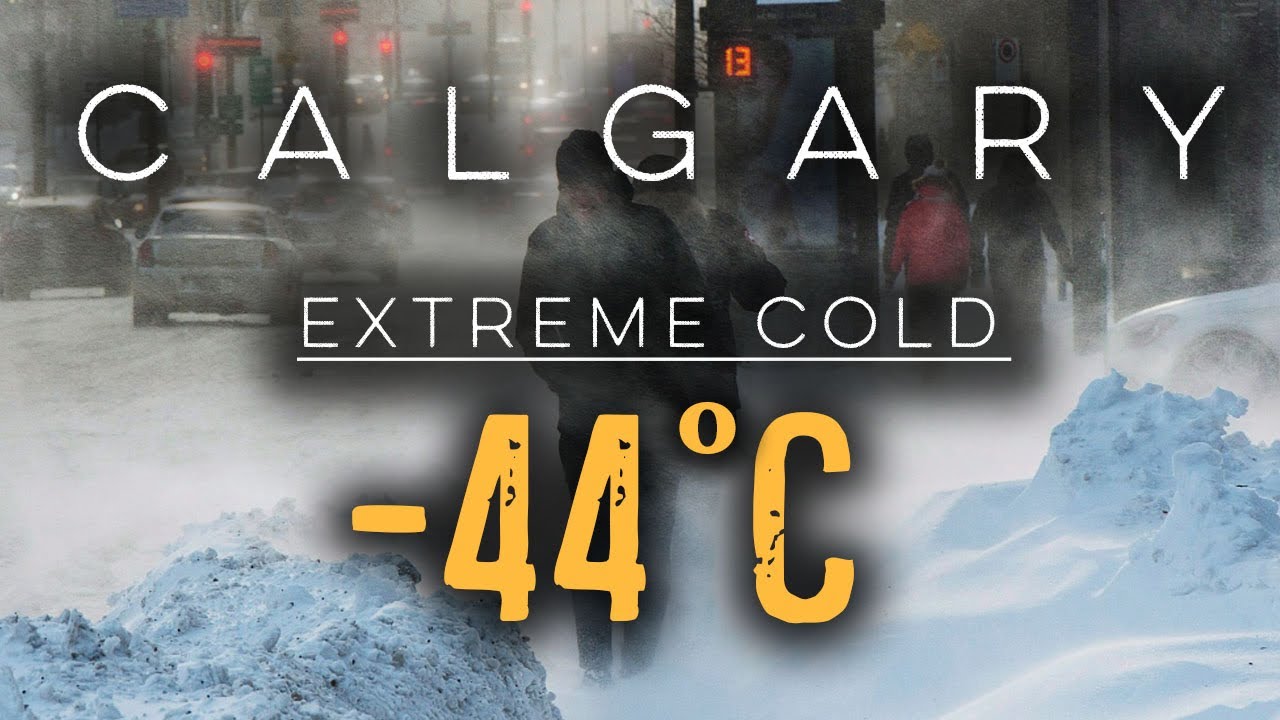 【4K】Calgary | -44C Extreme Cold Warnings| ❄️ Downtown | #blizzard  #downtown  #snowfall  #snow