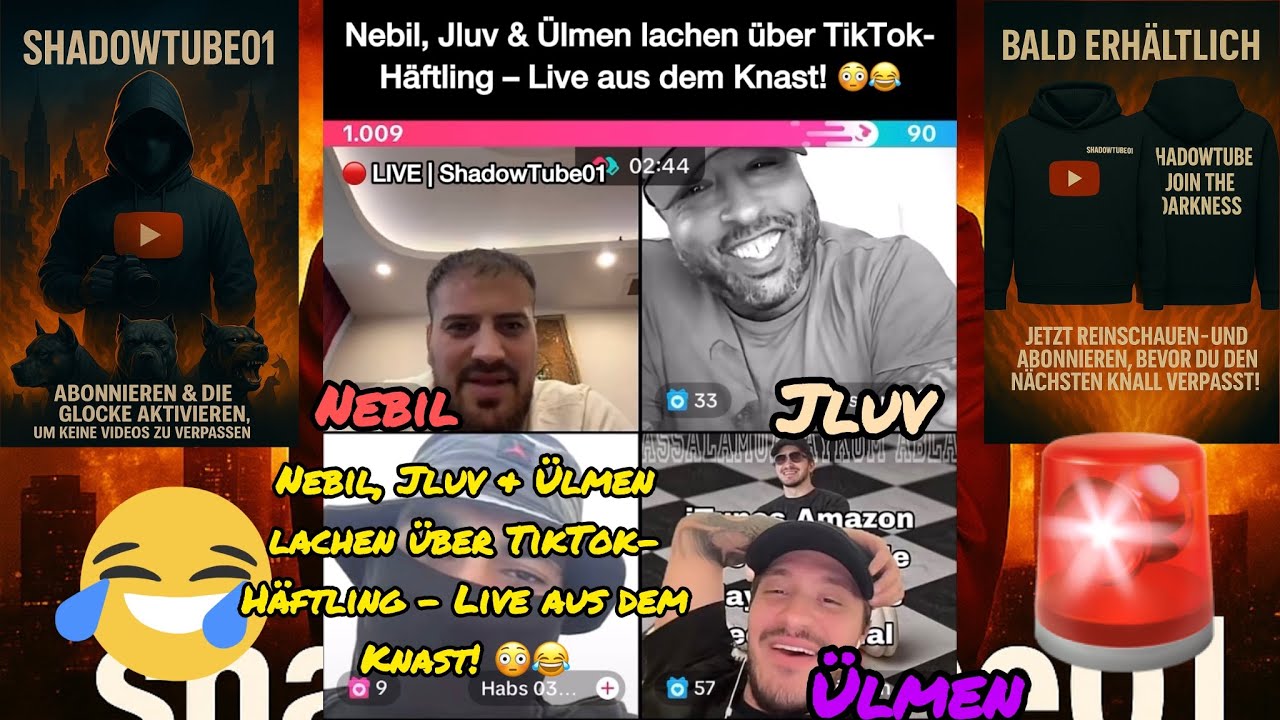 Nebil, Jluv & &Uuml;lmen lachen &uuml;ber TikTok-H&auml;ftling &ndash; Live aus dem Knast! 😳😂