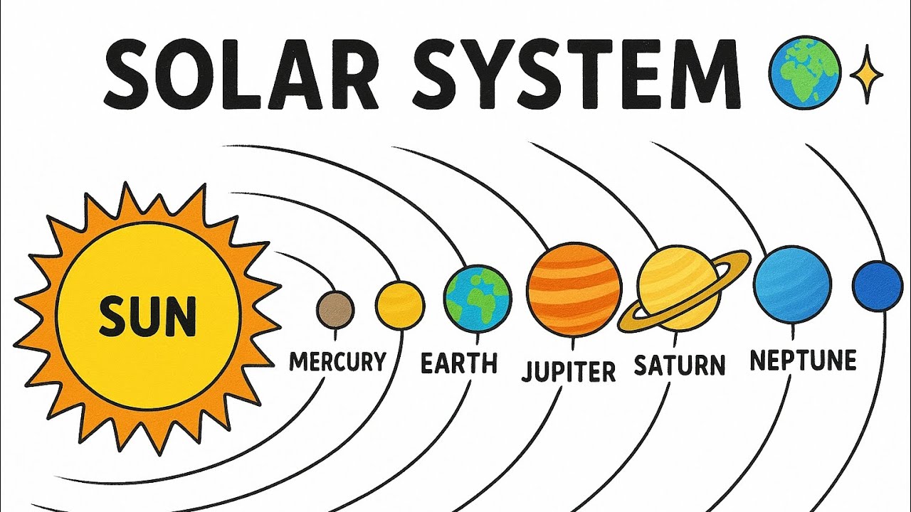 Solar System Drawing Tutorial | School Project | How to Draw Solar System