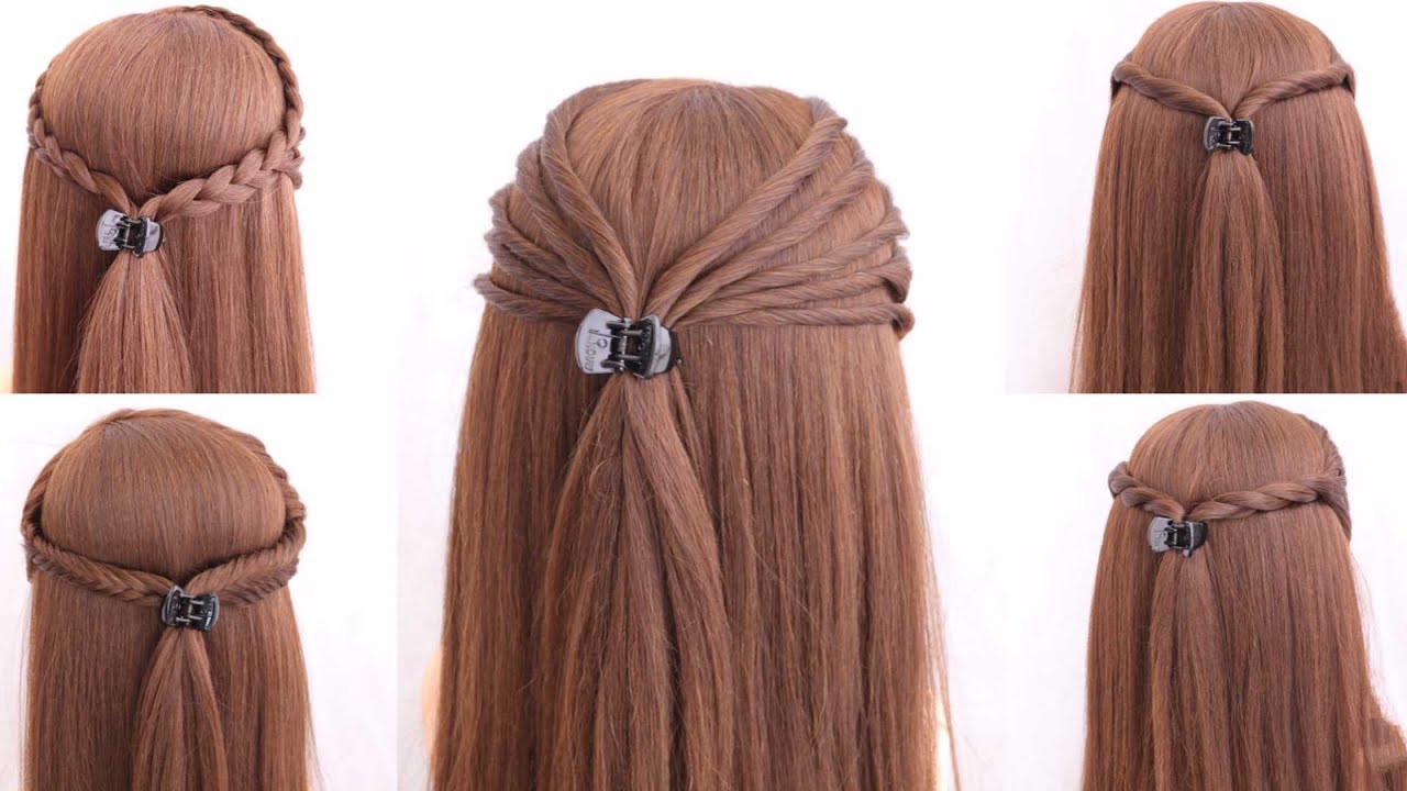 5 Easy & simple hairstyles for girls | beautiful hairstyle for wedding & party | hair style