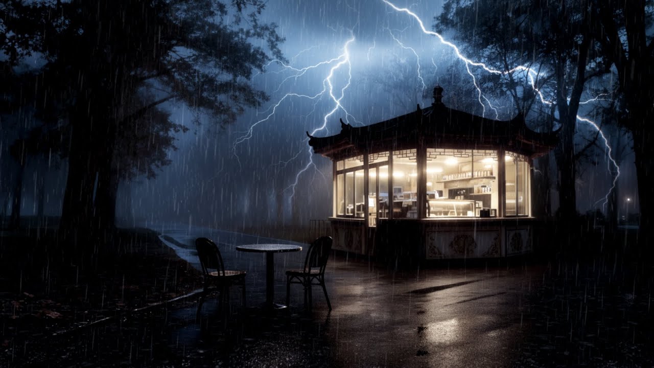 Deep Sleep Rain Sounds 🌧️ Heavy Rain & Gentle Distant Thunder in a Peaceful Midnight Forest