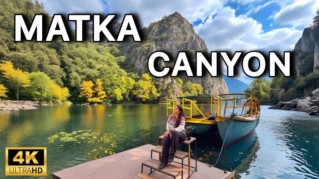 Matka Canyon 4K 🇲🇰 Walking Tour, Boat Ride on Treska River& Vrelo Cave, North Macedonia (No Music)