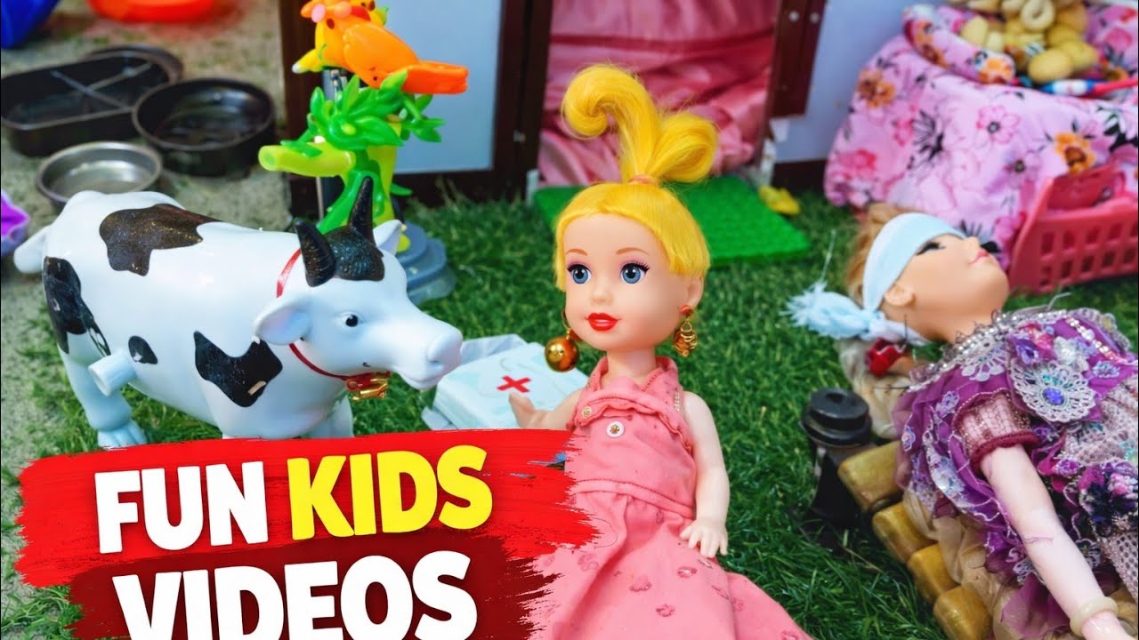 The doll Barbie Epi-195/Barbie Doll All Day Routine In Indian Village/Barbie Doll Bedtime story||